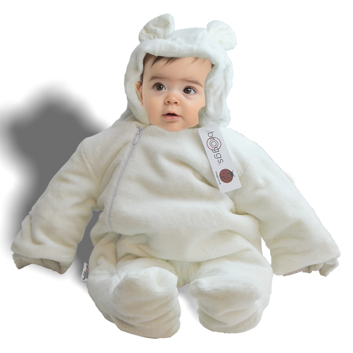 Baby Snowsuit Faux Fur Hooded Snow Suit Pramsuit Unisex Polar White Available in 6 sizes 0 18M 17A Broggs