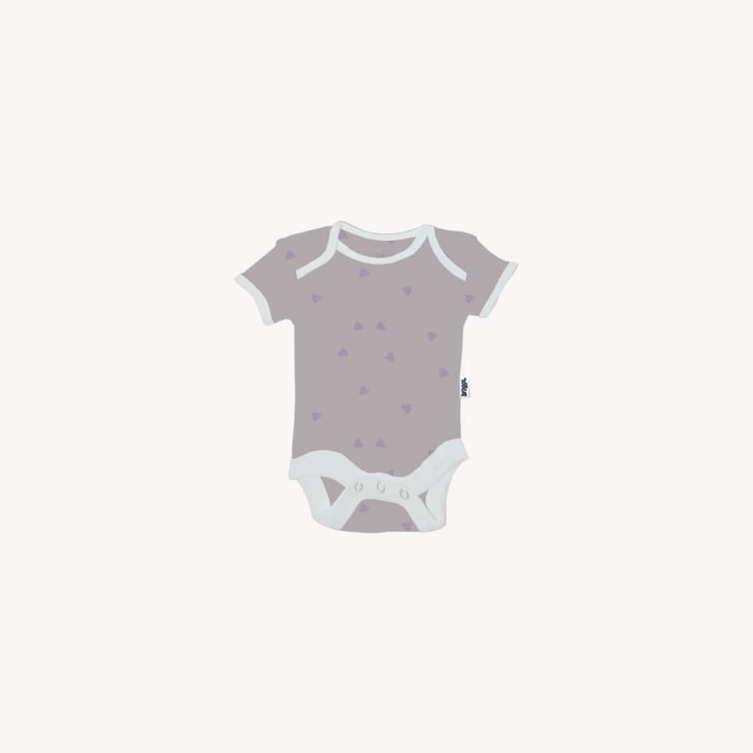 Baby Set | 100% Cotton | 6-Pieces | Hat | Bib | Jacket | Sleepsuit | Bodysuit | Leggings | Age Newborn – 6 Months | Colour Lilac Triangles | Broggs®