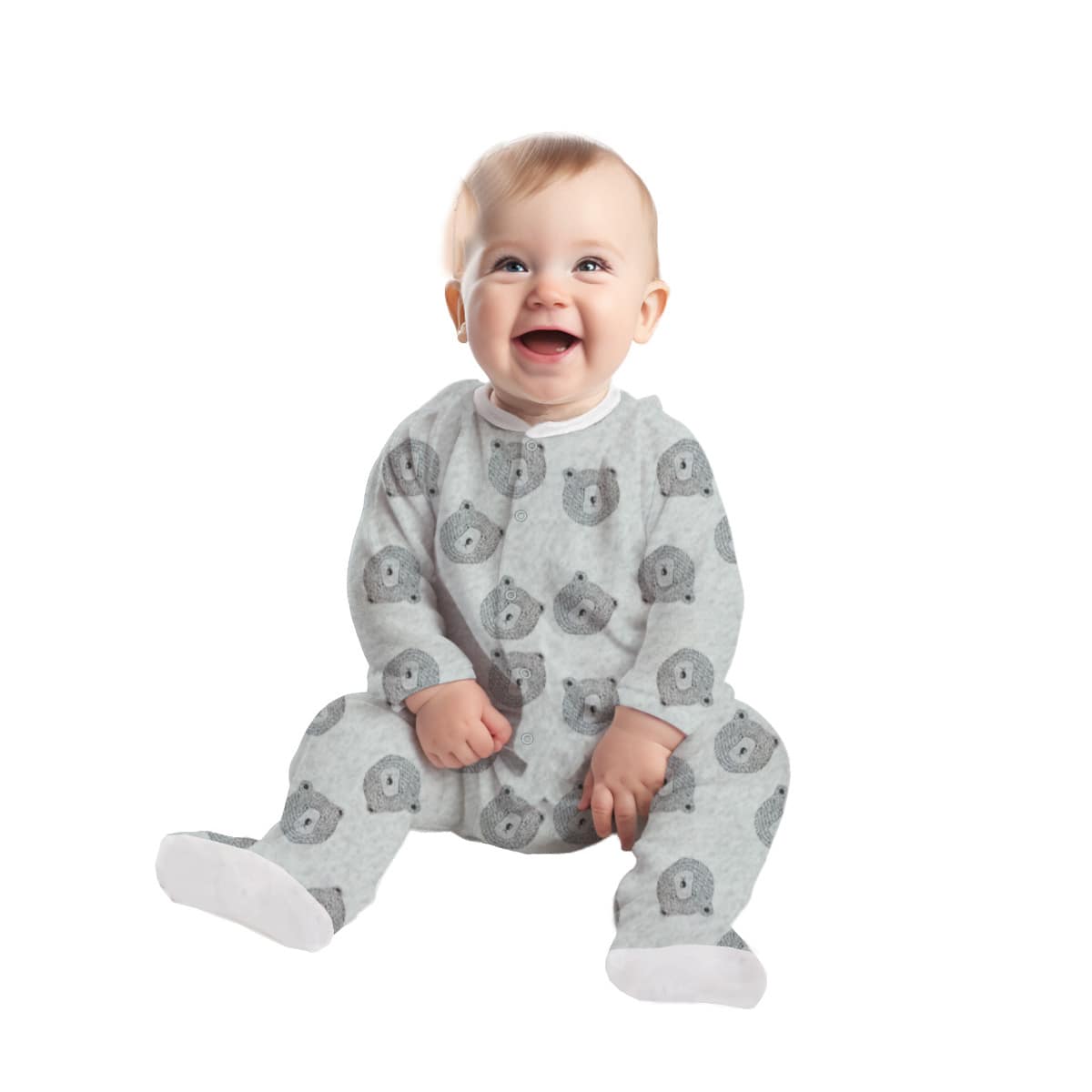 Baby Set | 100% Cotton | 6-Pieces | Hat | Bib | Jacket | Sleepsuit | Bodysuit | Leggings | Age Newborn – 6 Months | Colour Grey Bear | Broggs®