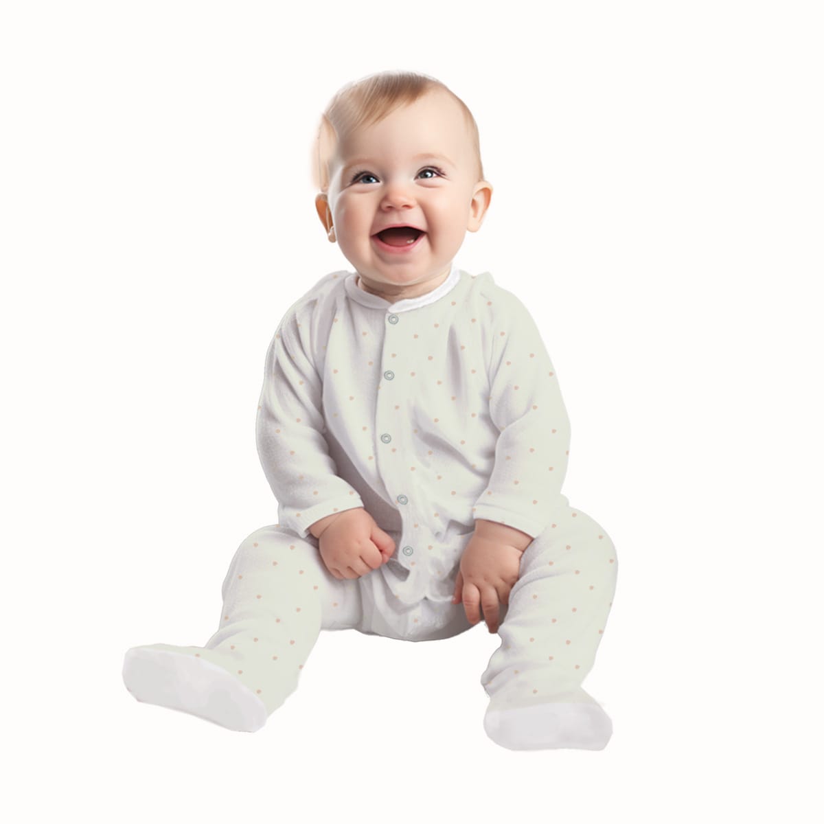 Baby Set | 100% Cotton | 6-Pieces | Hat | Bib | Jacket | Sleepsuit | Bodysuit | Leggings | Age Newborn – 6 Months | Colour Gold Spots | Broggs®