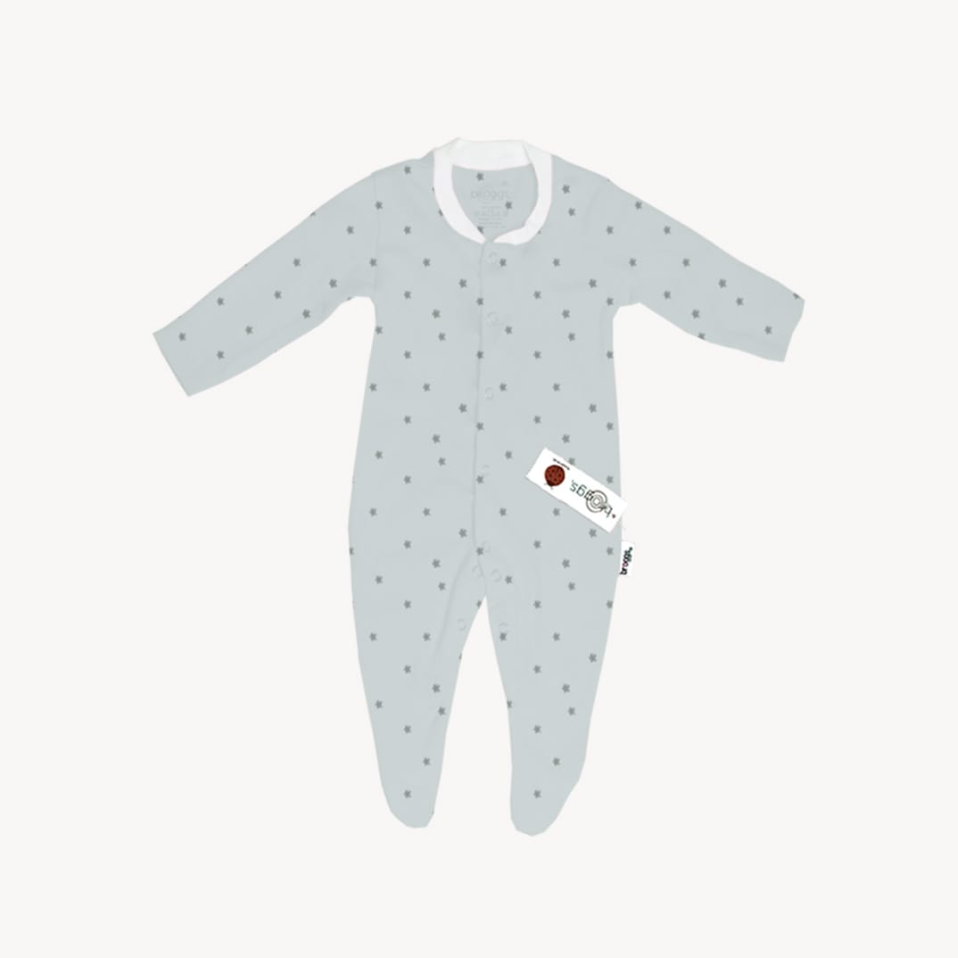 Baby Set | 100% Cotton | 6-Pieces | Hat | Bib | Jacket | Sleepsuit | Bodysuit | Leggings | Age Newborn – 6 Months | Colour Silver Stars | Broggs®