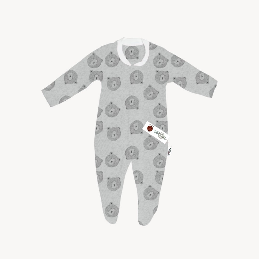 Baby Set | 100% Cotton | 6-Pieces | Hat | Bib | Jacket | Sleepsuit | Bodysuit | Leggings | Age Newborn – 6 Months | Colour Grey Bear | Broggs®