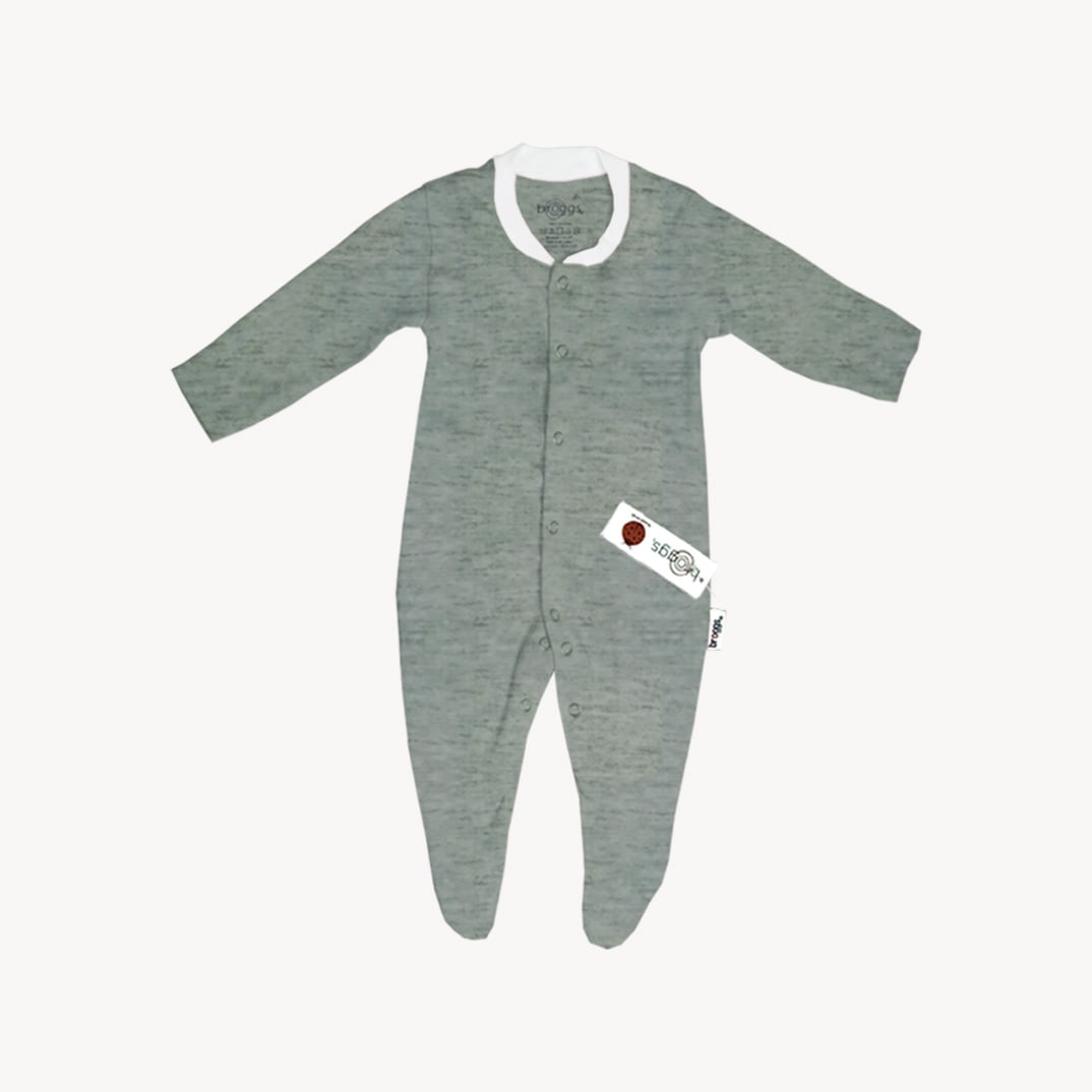Baby Set | 100% Cotton | 6-Pieces | Hat | Bib | Jacket | Sleepsuit | Bodysuit | Leggings | Age Newborn – 6 Months | Colour Grey Marl | Broggs®