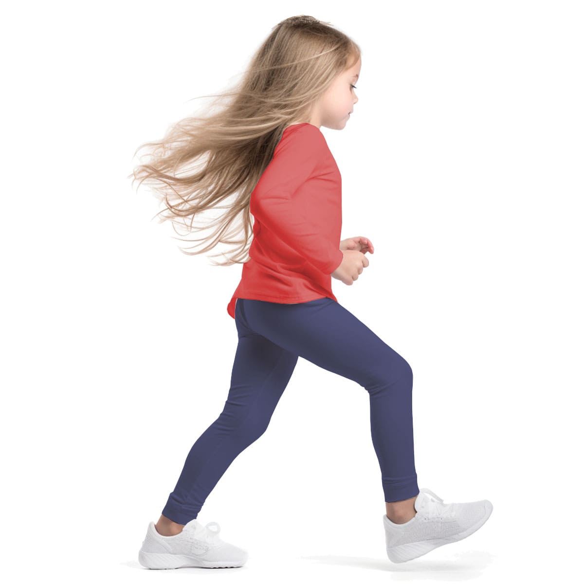Girls Sport Leggings | Blue | Broad Waist Band | Age 2-12 Years