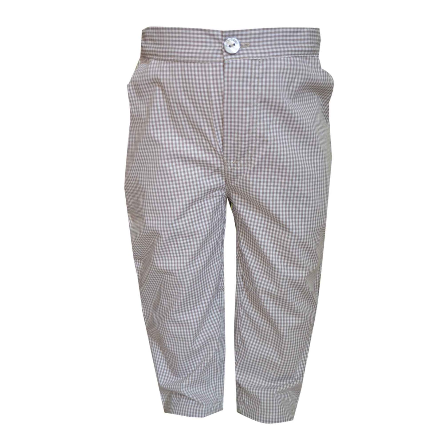 BabyTrousers | Pants | Unisex | Neutral Grey And White | Gingham Check | Formal | Casual | Age 1-12 Months