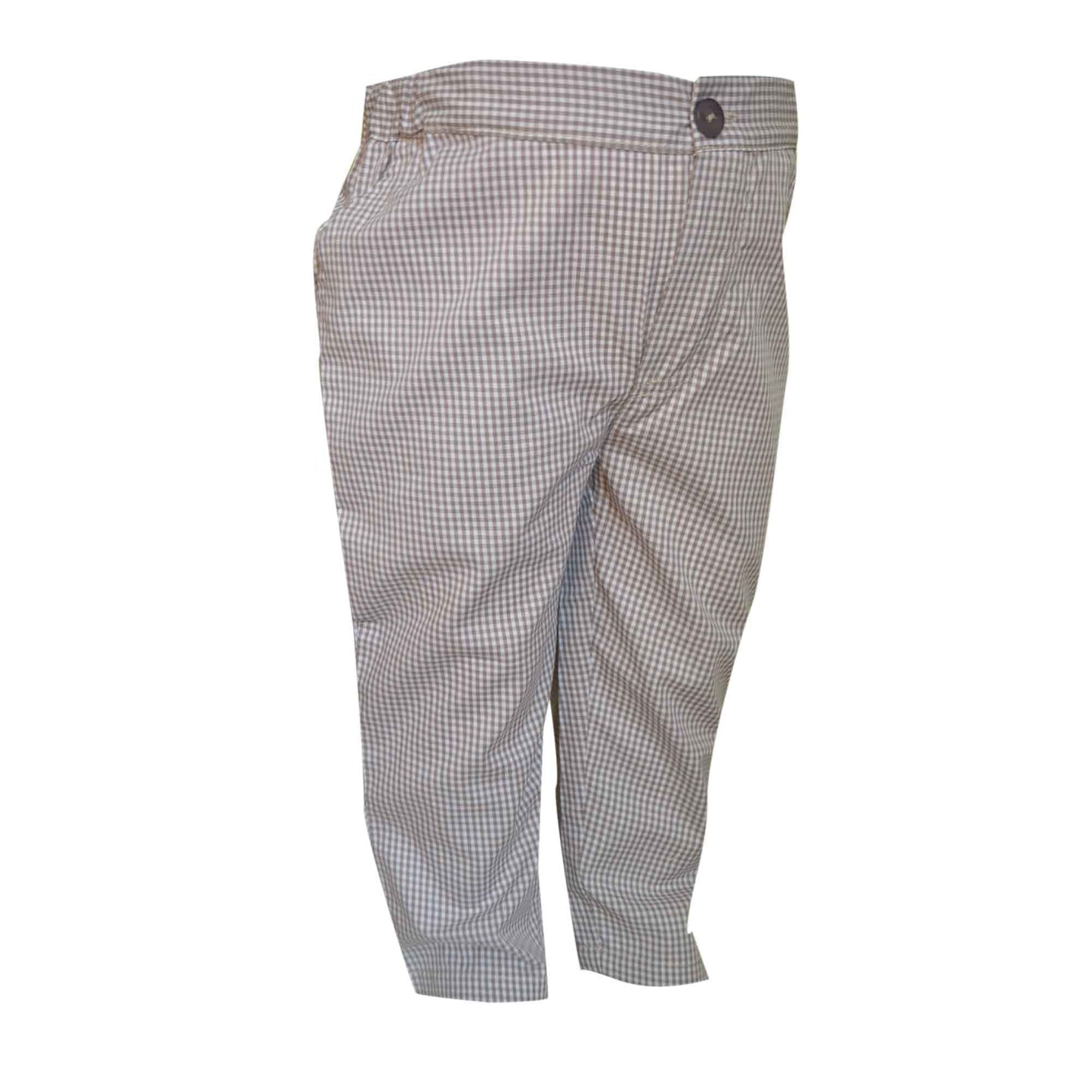 BabyTrousers | Pants | Unisex | Neutral Grey And White | Gingham Check | Formal | Casual | Age 1-12 Months