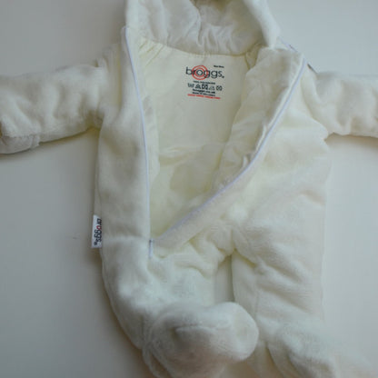 Baby Snowsuit | Faux Fur Hooded Snow Suit | Pramsuit | Unisex | Polar White | Available in 6 sizes | 0-18M | 17A | Broggs®