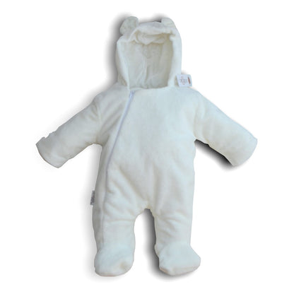 Baby Snowsuit | Faux Fur Hooded Snow Suit | Pramsuit | Unisex | Polar White | Available in 6 sizes | 0-18M | 17A | Broggs®