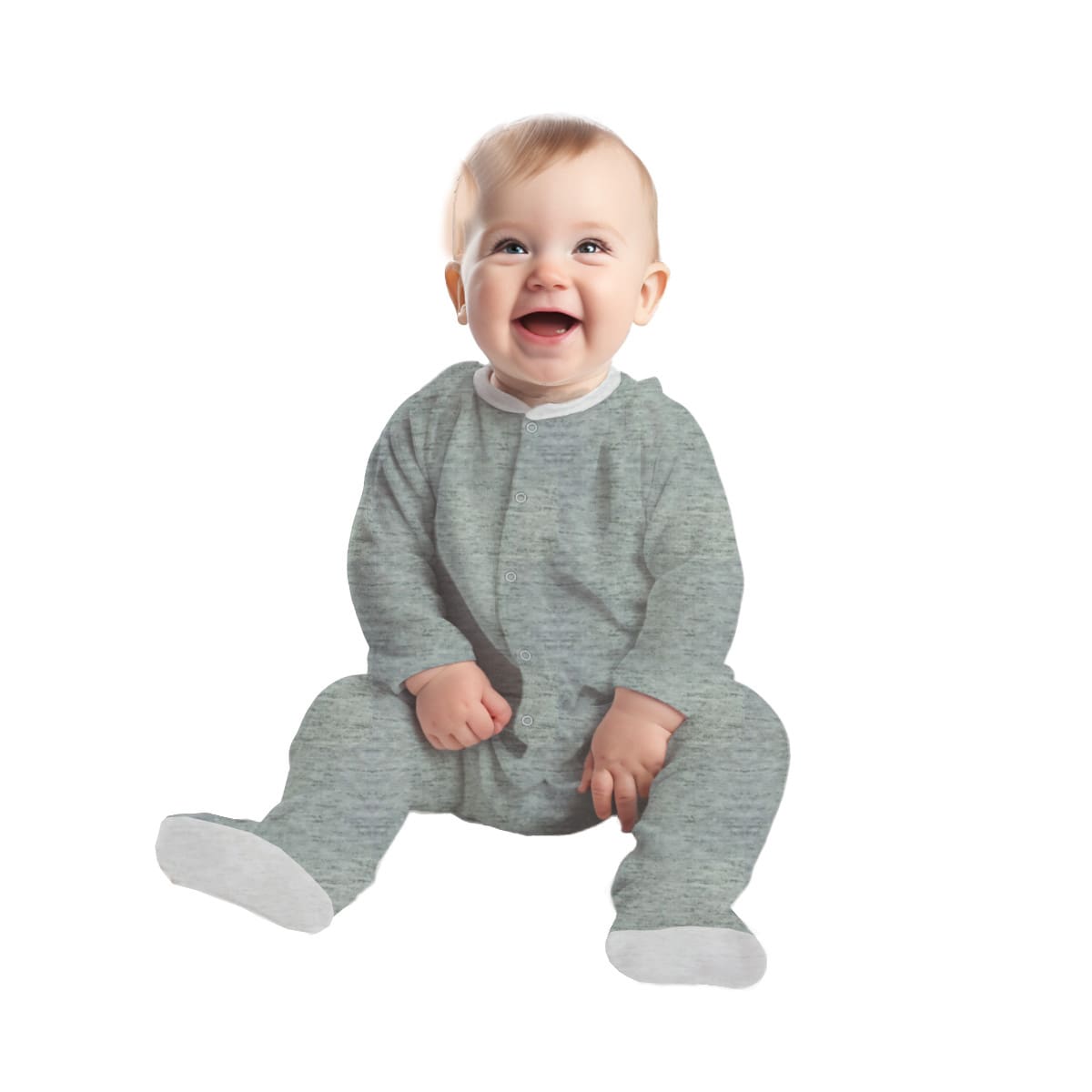 Baby Set | 100% Cotton |  6-Pieces | Hat | Bib | Jacket | Sleepsuit | Bodysuit | Leggings | Age Newborn – 6 Months | Colour Grey Marl | Broggs®