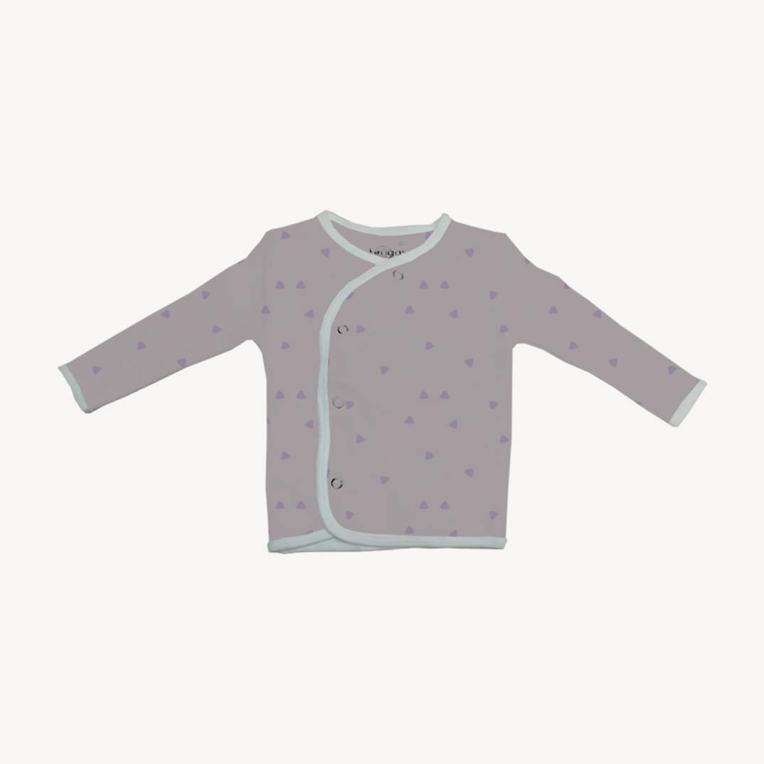 Baby Set | 100% Cotton |  6-Pieces | Hat | Bib | Jacket | Sleepsuit | Bodysuit | Leggings | Age Newborn – 6 Months | Colour Lilac Triangles | Broggs®