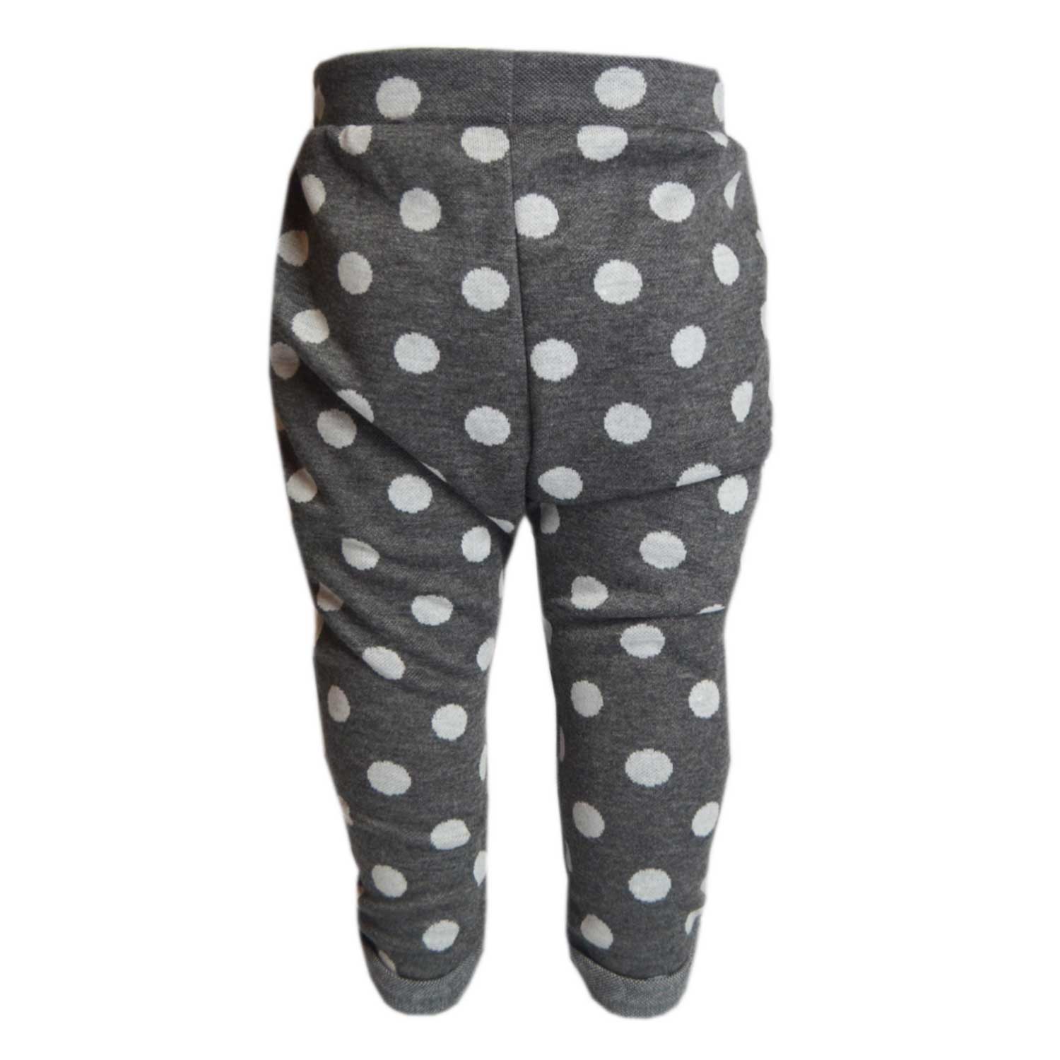 Baby Pants Joggers with grey and white polka dot design