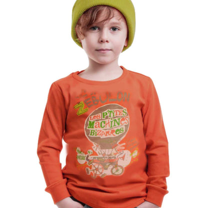 Boys long-sleeve t-shirt orange printed