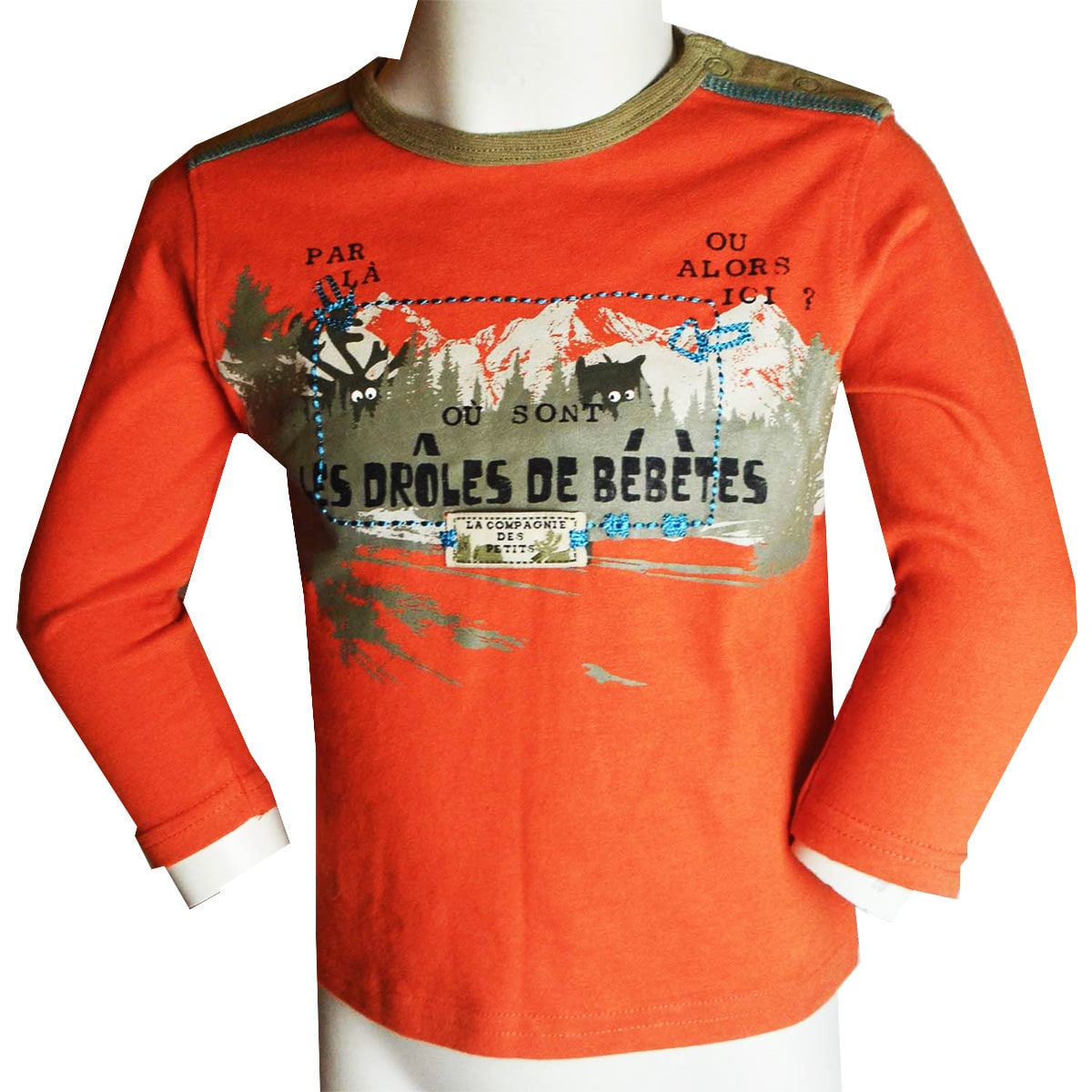 Boys long-sleeve t-shirt orange printed