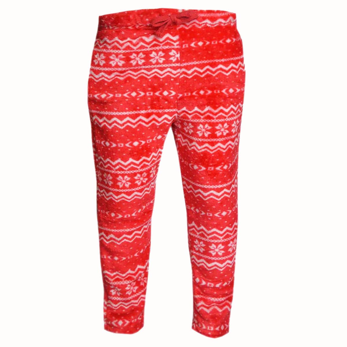 Girls Boys Jogger Bottoms Pyjamas Red and White Velvet Fleece 18 Months to 4 Years