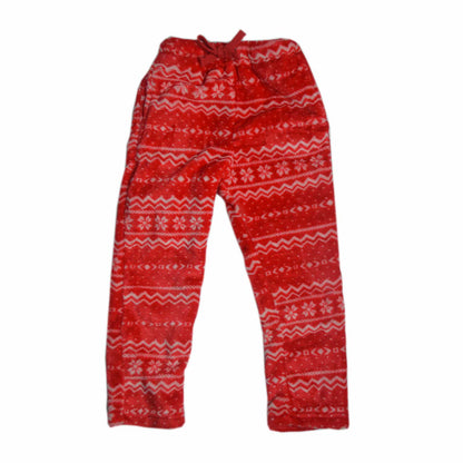 Girls Boys Jogger Bottoms Pyjamas Red and White Velvet Fleece 18 Months to 4 Years