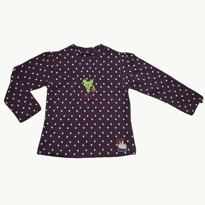 Baby Girls Long Sleeve Top | Printed Plum with 3D design | Age 6-24 Months