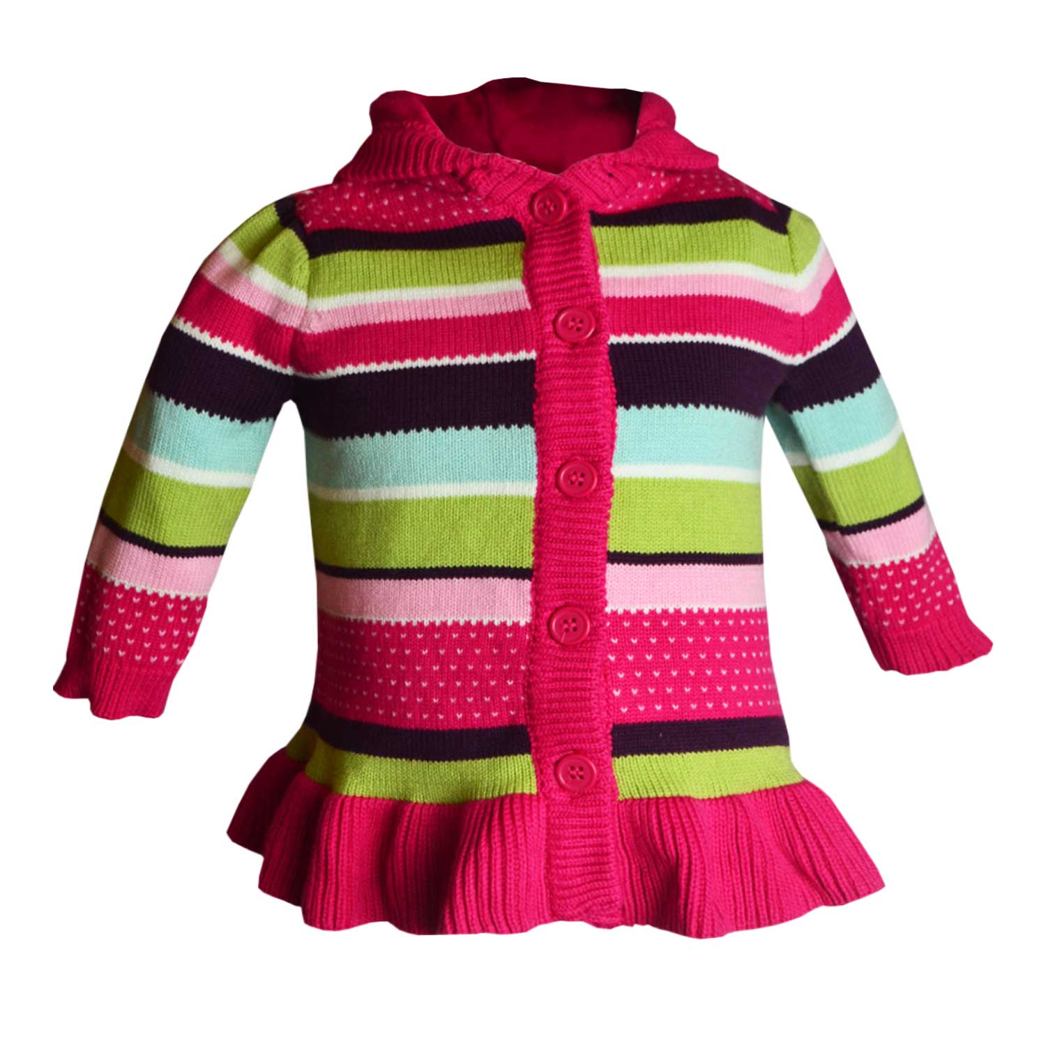 Girls Multicoloured hooded Cardigan