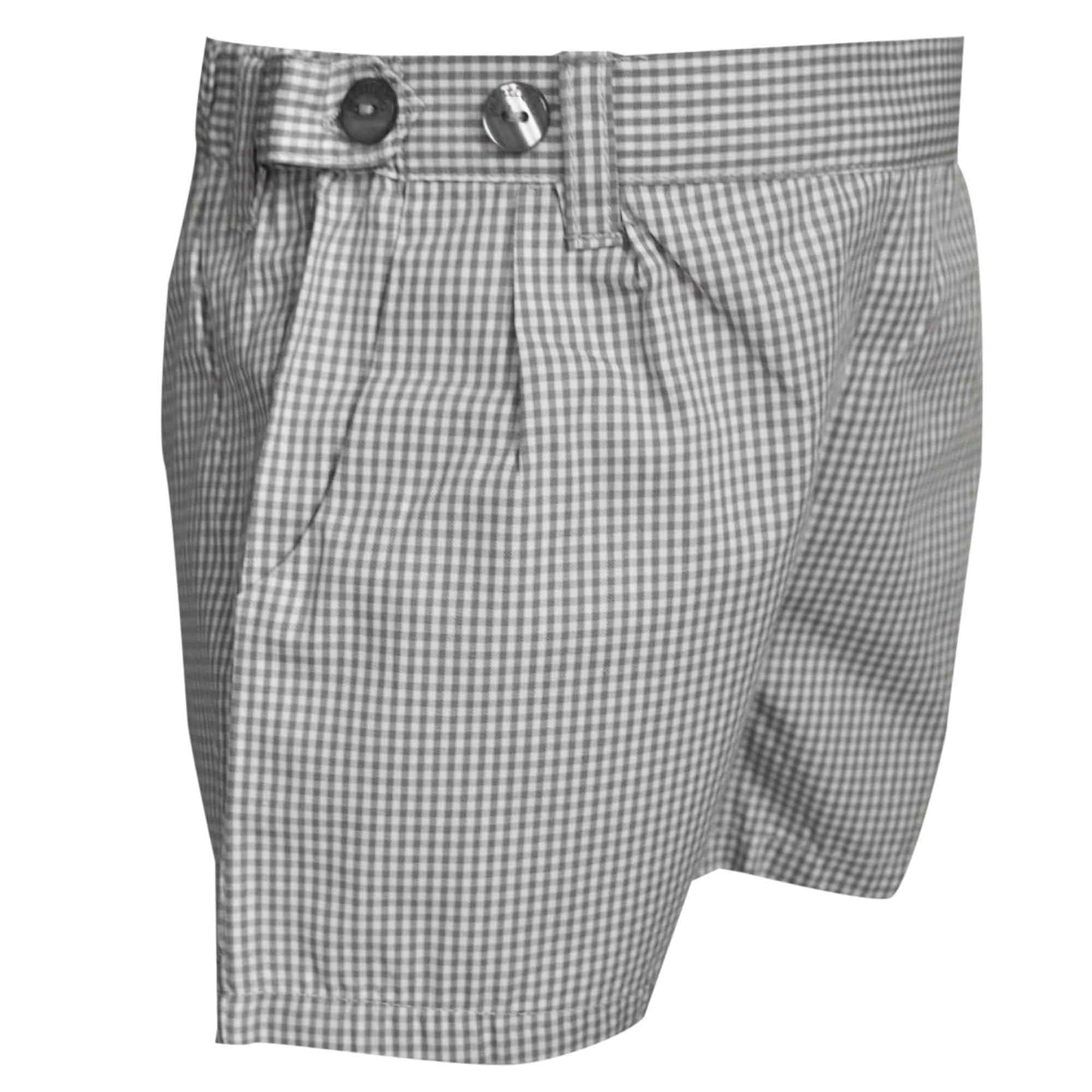 Baby Girls Shorts | Grey And White | Gingham Check | Formal | Casual | Age 6 Months – 3 Years