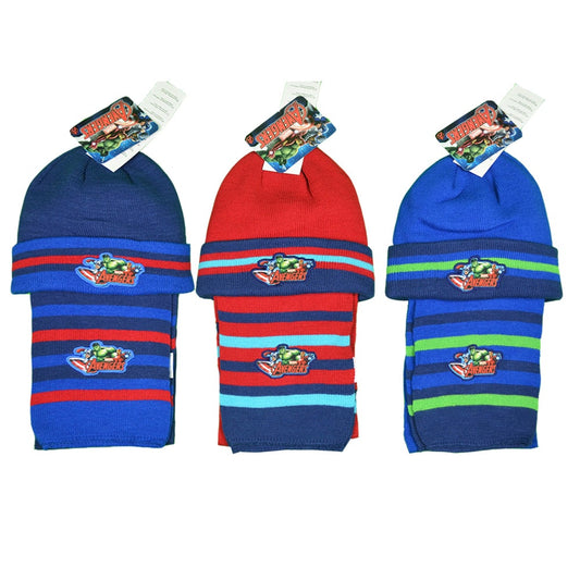Children’s Scarf And Hat Set | 3 Neutral Colours | Royal Blue | Navy | Red | Unisex | One Size | Avengers
