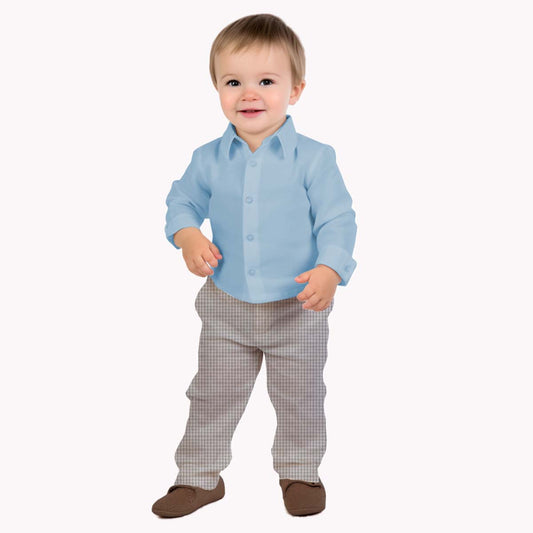 BabyTrousers | Pants | Unisex | Neutral Grey And White | Gingham Check | Formal | Casual | Age 1-12 Months